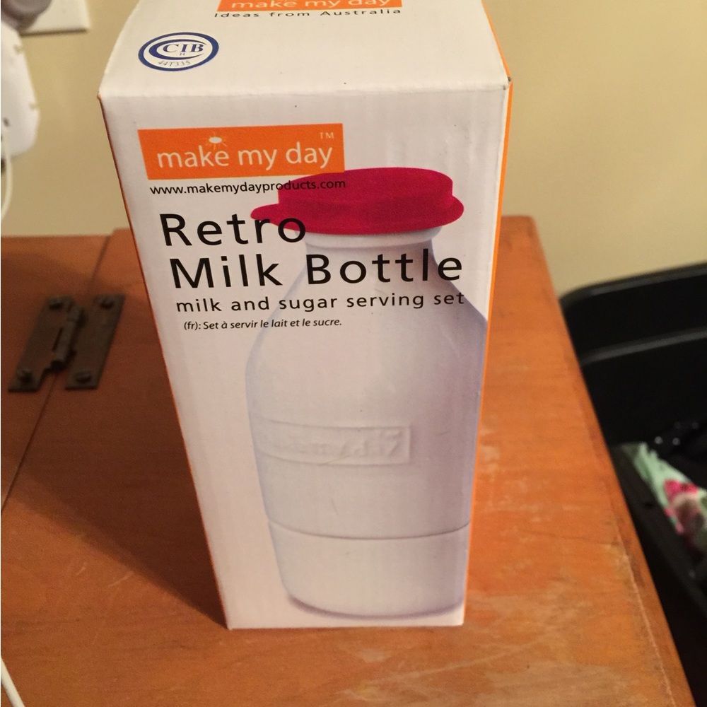 Retro Milk Bottle for Cream and Sugar